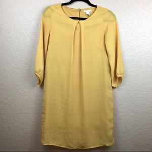 dress • h&m • 3/4 sleeve • mustard • lined